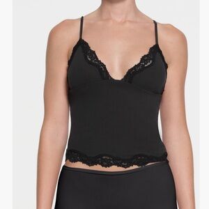 Skims FITS EVERYBODY LACE TRIANGLE CAMI Tank Top Shirt Onyx size large